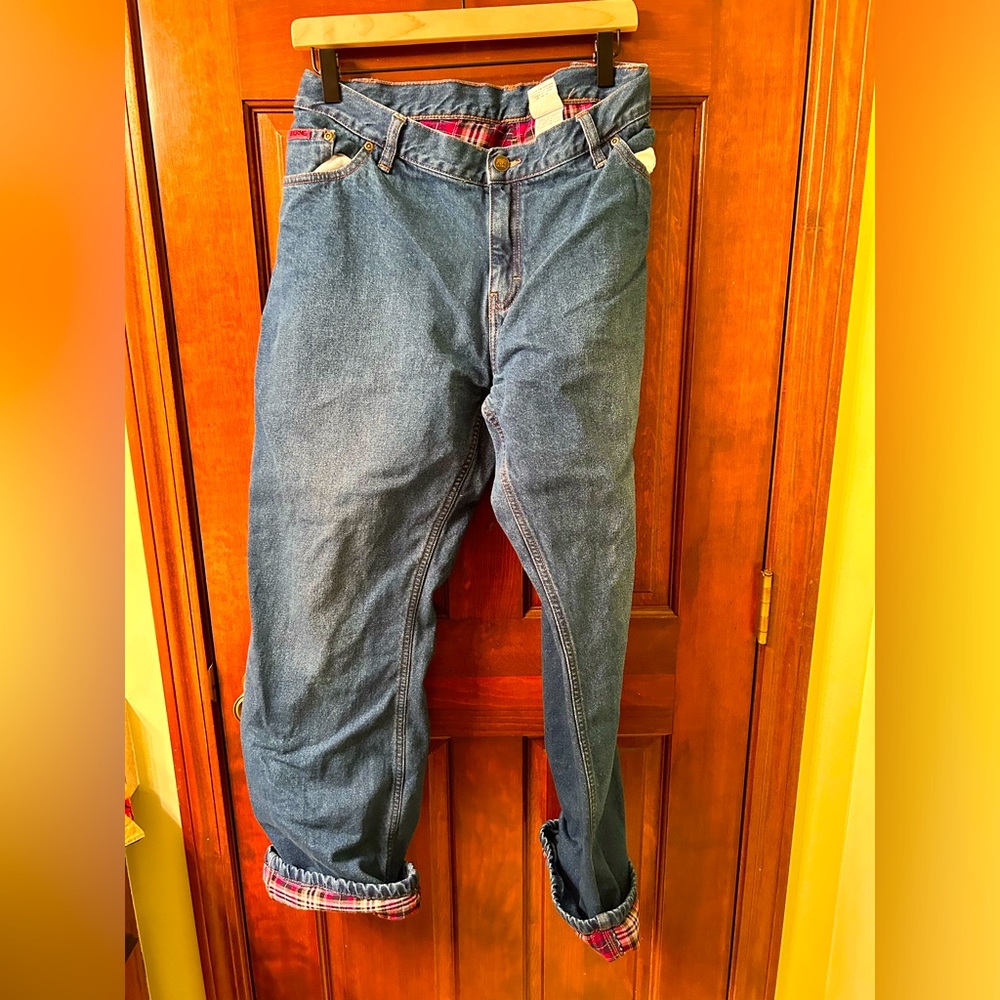 BERNE VTG Flannel lined heavy duty work jeans. Size 18. GUC